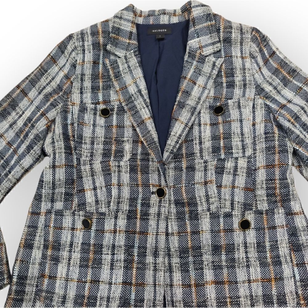 Halogengray Check Pattern Jacket Blazer Size L - image 7